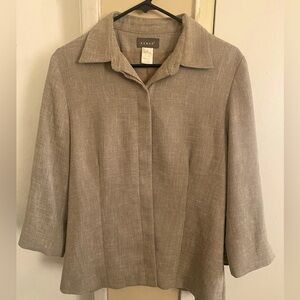 KENAR Womens Designer Tweed Tan jacket Sz 8